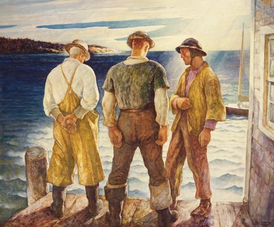 Drie vissers, 1938 door Newell Convers Wyeth